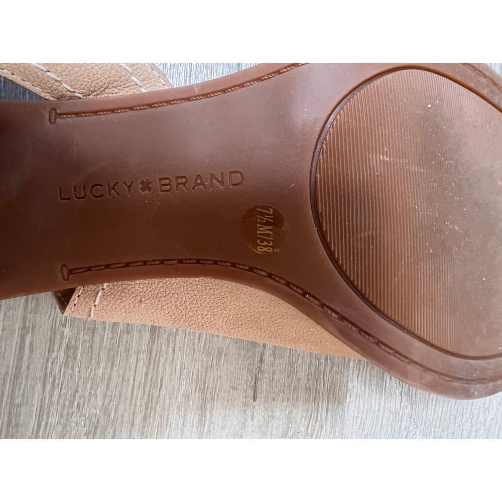 Lucky Brand Sandals Womens Size 7 1/2M Tan Xilna Asymmetric D'Orsay Slingback - Picture 9 of 13